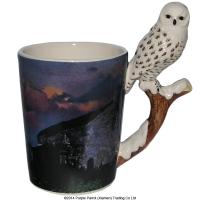  Animal World Shaped Handle Mug Series - Shaped Handle Mug Snowy Owl with Decal 