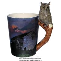  Shaped Handle Mug Eagle Owl with Decal 