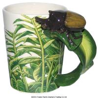  Shaped Handle Mug Horned Beetle with Decal A 