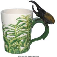  Shaped Handle Mug Horned Beetle with Decal B 