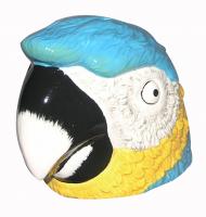  MACAW HEAD MONEY BOX, blue 