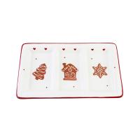  Christmas Gifts - Gingerbred Ceramic 3 Compartment Dish 
