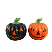  Halloween Pumpkin Ceramic Salt and Pepper Set 