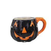  Halloween Pumpkin Ceramic Shaped Mug Black 