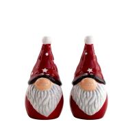  Gonk Santa Claus Ceramic Salt and Pepper Set Red 