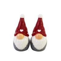  Gonk Santa Claus Ceramic Salt and Pepper Set Red Grey 