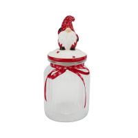  Gonk Santa Claus Glass Jar with Ceramic Lid 