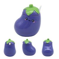  Aubergine Pot With Lid And Spoon 