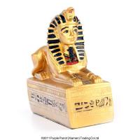  Golden Egyptian Sphinx on Hieroglyphic Base 