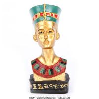  Golden Nefertiti Bust on Hieroglyphic Base 
