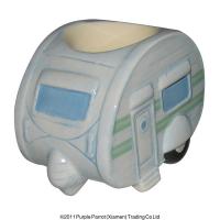  Classic Caravans Gift Items - Ceramic Caravan Egg Holder Green Stripe 