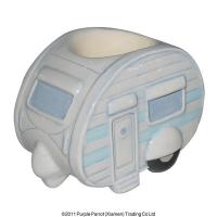  Ceramic Caravan Egg Holder Blue Stripe 