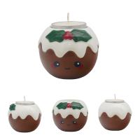  Foodiemals Collection - Foodiemals Ceramic Collection Christmas Pudding Tea Light Candle 