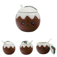  Foodiemals Ceramic Collection Christmas Pudding Pot with Lid and 