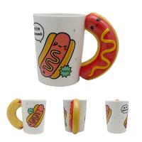  Foodiemals Ceramic Collection Hot Dog Shapped Handle Mug 
