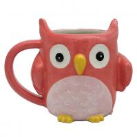  Ceramic Owl Mug Pink 