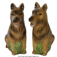  Ceramic Salt & Pepper Set German Shepherd Dog 