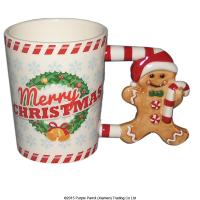  Gingerbread Shaped Handle Mug Small Candy Cane 