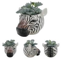  Zebra Head Ceramic Planter 