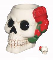  SKULL WITH ROSE OIL BURNER 