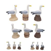  Seagull Figurine - About 10Cm - With Chip; Post; Rope 
