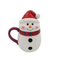  Christmas Snowman Ceramic Mug with Lid 