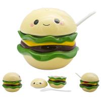  Foodiemals Ceramic Collection Burger Pot with Lid and Spoon 