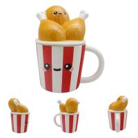  Foodiemals Ceramic Collection Fried Chicken Mug with Lid 