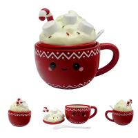  Foodiemals Ceramic Collection Hot Chocolate Mug with Lid and Spo 