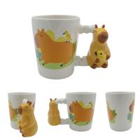  Capybara Shaped Handle Mug Holding Duck 