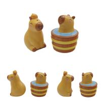  Capybara Salt and Pepper Set in Barrel and Orange on Head 
