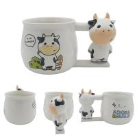  Black and White Cow Gifts - Black and White Cow Shaped Handled Mug 