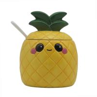  Ceramic Pineapple Pot with Lid and Spoon 