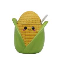  Ceramic Sweetcorn Pot with Lid and Spoon 