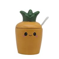  Ceramic Carrot Pot with Lid and Spoon 