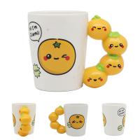  Foodiemals Ceramic Collection Orange Shaped Handle Mug -  Row Of 