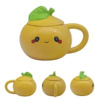  Foodiemals Ceramic Collection Orange Full Body Mug With Lid 