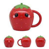  Foodiemals Ceramic Collection Strawberry Full Body Mug With Lid 