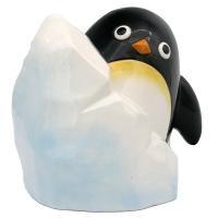  Penguin Money Box Behind Snow Mound 