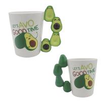  Ceramic Shaped Handle Mug Avocado - Good Time 