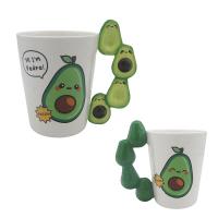  Ceramic Shaped Handle Mug Avocado - Pedro 