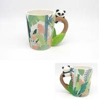  Cartoon Panda Shaped Handle Mugs 
