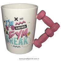  Dumbbell Shaped Handle Mug I'm having a Gym Break 