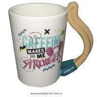  Skipping Rope Shaped Handle Mug Caffeine Makes Me Stronger 