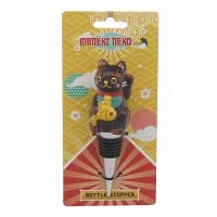  Waving Cat Bottle Stopper, Design A - Dark Purple 