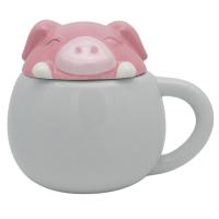  Animal Lid Mugs - Animal Lid Mug Pig Coloured Mug 