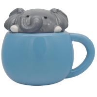  Animal Lid Mug Elephant Coloured Mug 