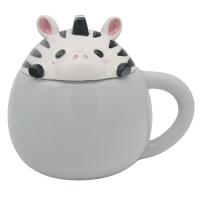  Animal Lid Mug Zebra Coloured Mug 