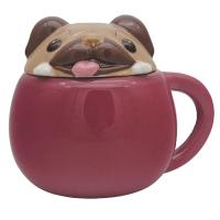  Animal Lid Mug Pug Coloured Mug 