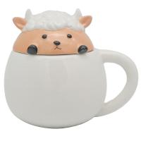  Animal Lid Mug Sheep White Mug 